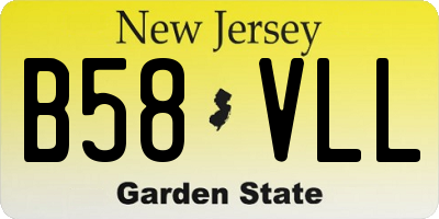 NJ license plate B58VLL