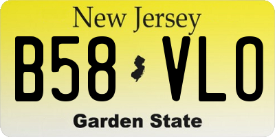 NJ license plate B58VLO
