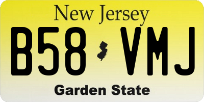 NJ license plate B58VMJ