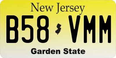 NJ license plate B58VMM