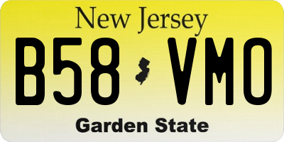 NJ license plate B58VMO
