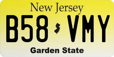 NJ license plate B58VMY