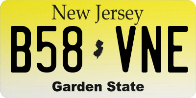NJ license plate B58VNE