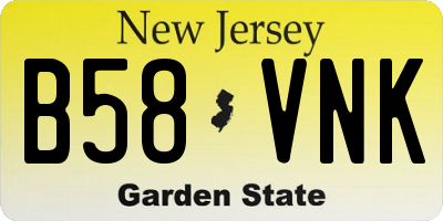 NJ license plate B58VNK