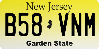 NJ license plate B58VNM