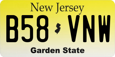 NJ license plate B58VNW