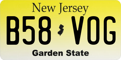 NJ license plate B58VOG