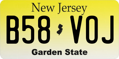 NJ license plate B58VOJ