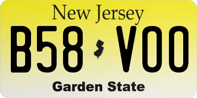 NJ license plate B58VOO