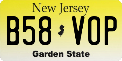 NJ license plate B58VOP