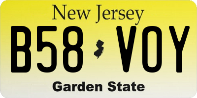 NJ license plate B58VOY