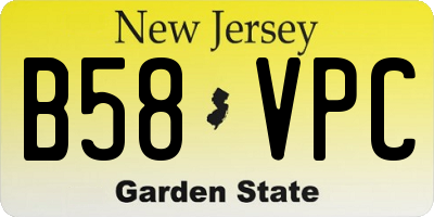 NJ license plate B58VPC