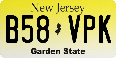 NJ license plate B58VPK