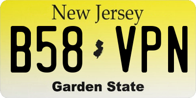 NJ license plate B58VPN