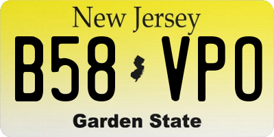 NJ license plate B58VPO