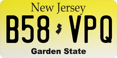NJ license plate B58VPQ
