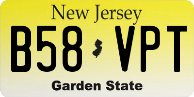 NJ license plate B58VPT