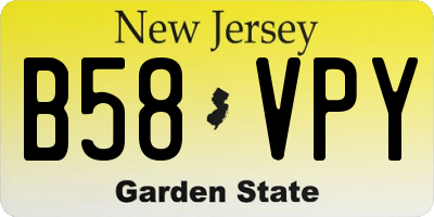 NJ license plate B58VPY