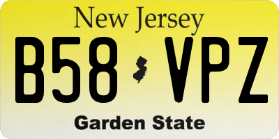 NJ license plate B58VPZ