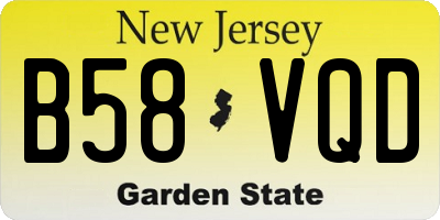 NJ license plate B58VQD