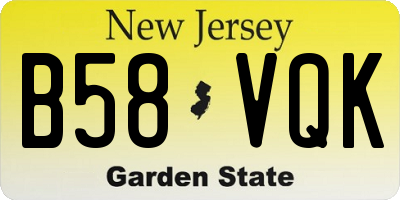 NJ license plate B58VQK