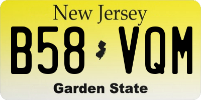NJ license plate B58VQM