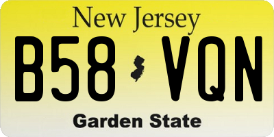 NJ license plate B58VQN
