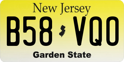 NJ license plate B58VQO