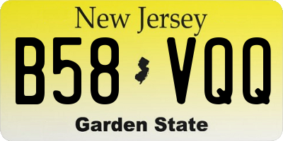 NJ license plate B58VQQ