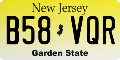 NJ license plate B58VQR