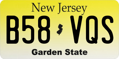 NJ license plate B58VQS