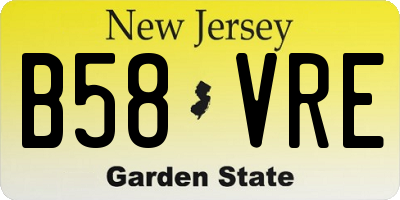 NJ license plate B58VRE
