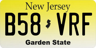 NJ license plate B58VRF