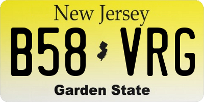 NJ license plate B58VRG