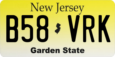NJ license plate B58VRK