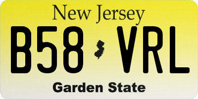 NJ license plate B58VRL