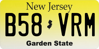 NJ license plate B58VRM