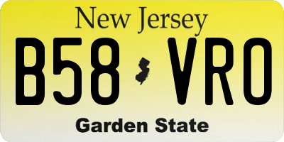 NJ license plate B58VRO