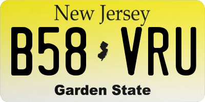 NJ license plate B58VRU