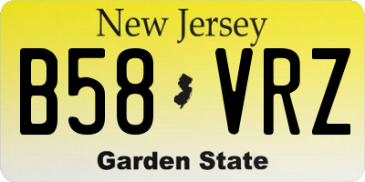 NJ license plate B58VRZ