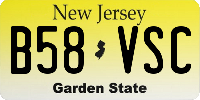 NJ license plate B58VSC