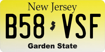 NJ license plate B58VSF