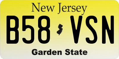 NJ license plate B58VSN