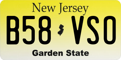 NJ license plate B58VSO
