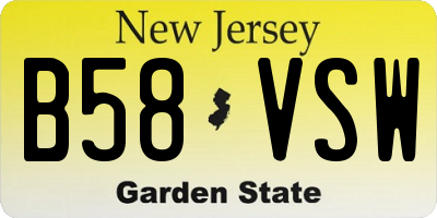 NJ license plate B58VSW