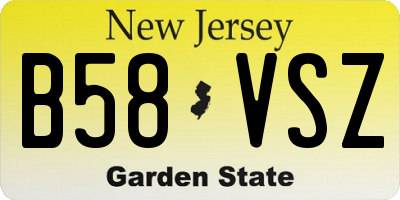 NJ license plate B58VSZ