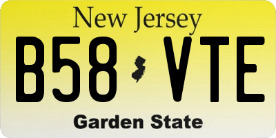 NJ license plate B58VTE