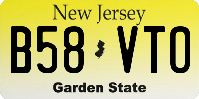 NJ license plate B58VTO