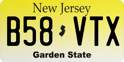 NJ license plate B58VTX