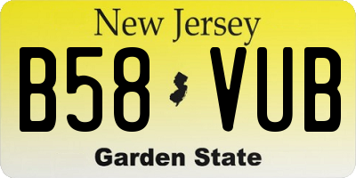 NJ license plate B58VUB